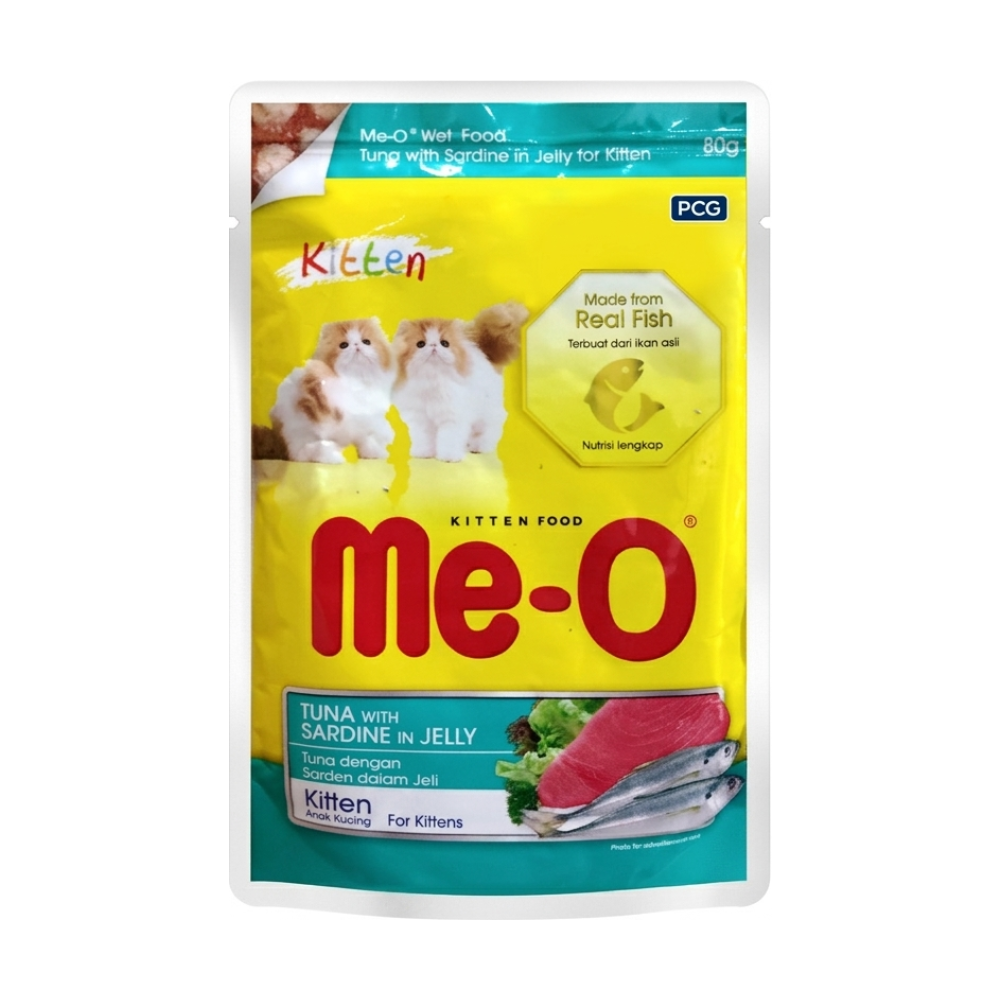 ME-O POUCH CAT FOOD KITTEN TUNA AND SARDINE IN JELLY – PCIN Premium Pet Food