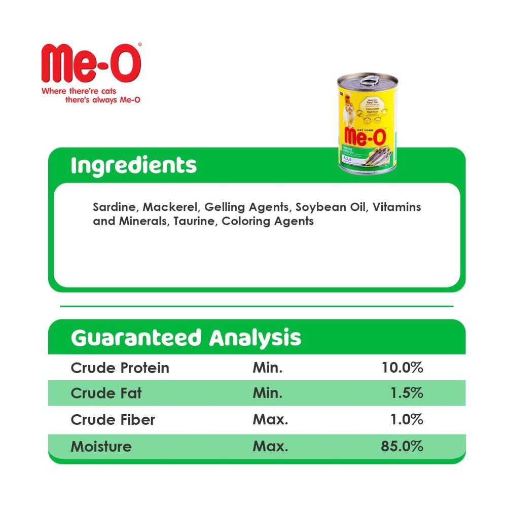 Me-O Adult Wet Cat Food Can Sardine Flavor – Product Image