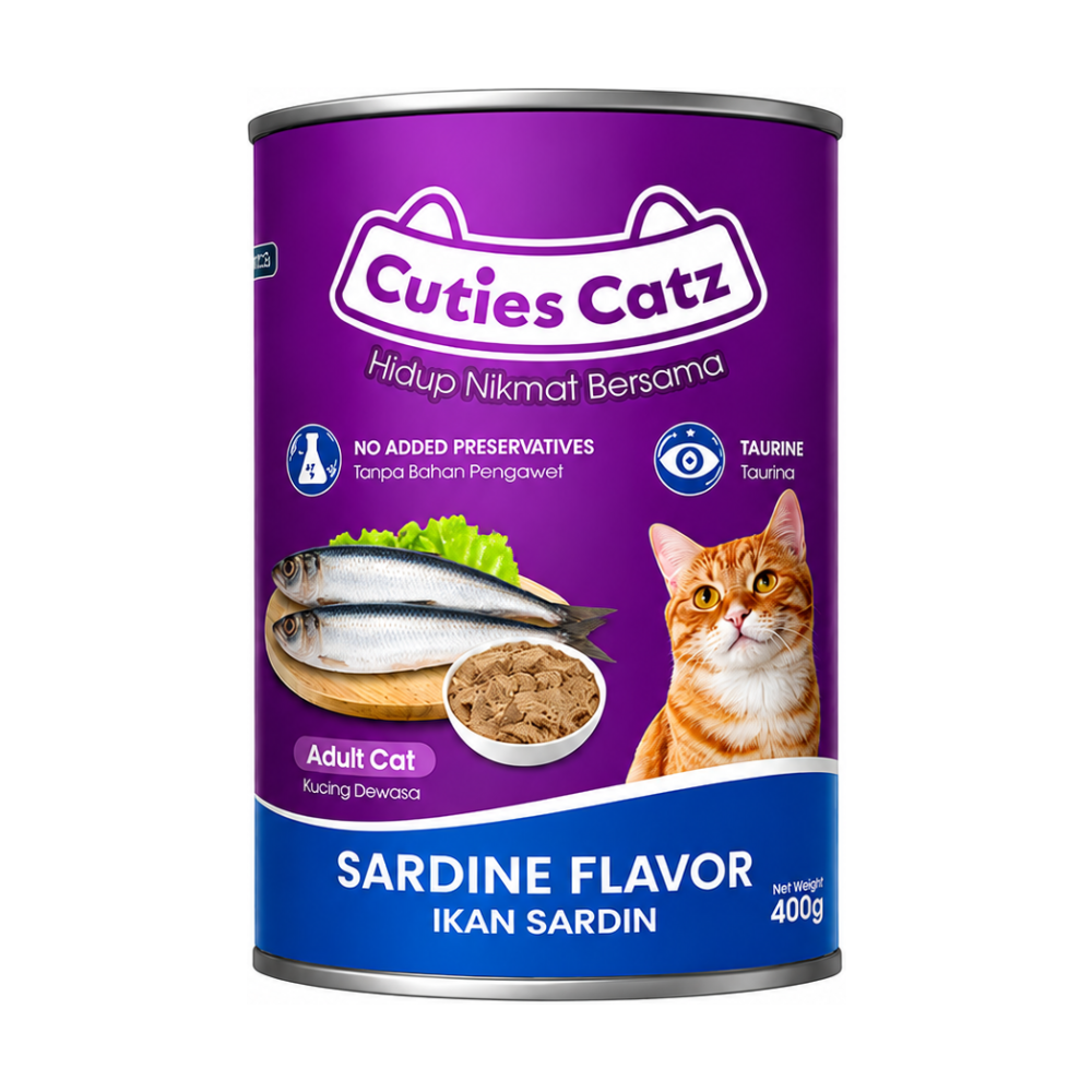 Cuties Catz Adult Wet Cat Food Can Sardine Flavor – PCIN Premium Pet Food
