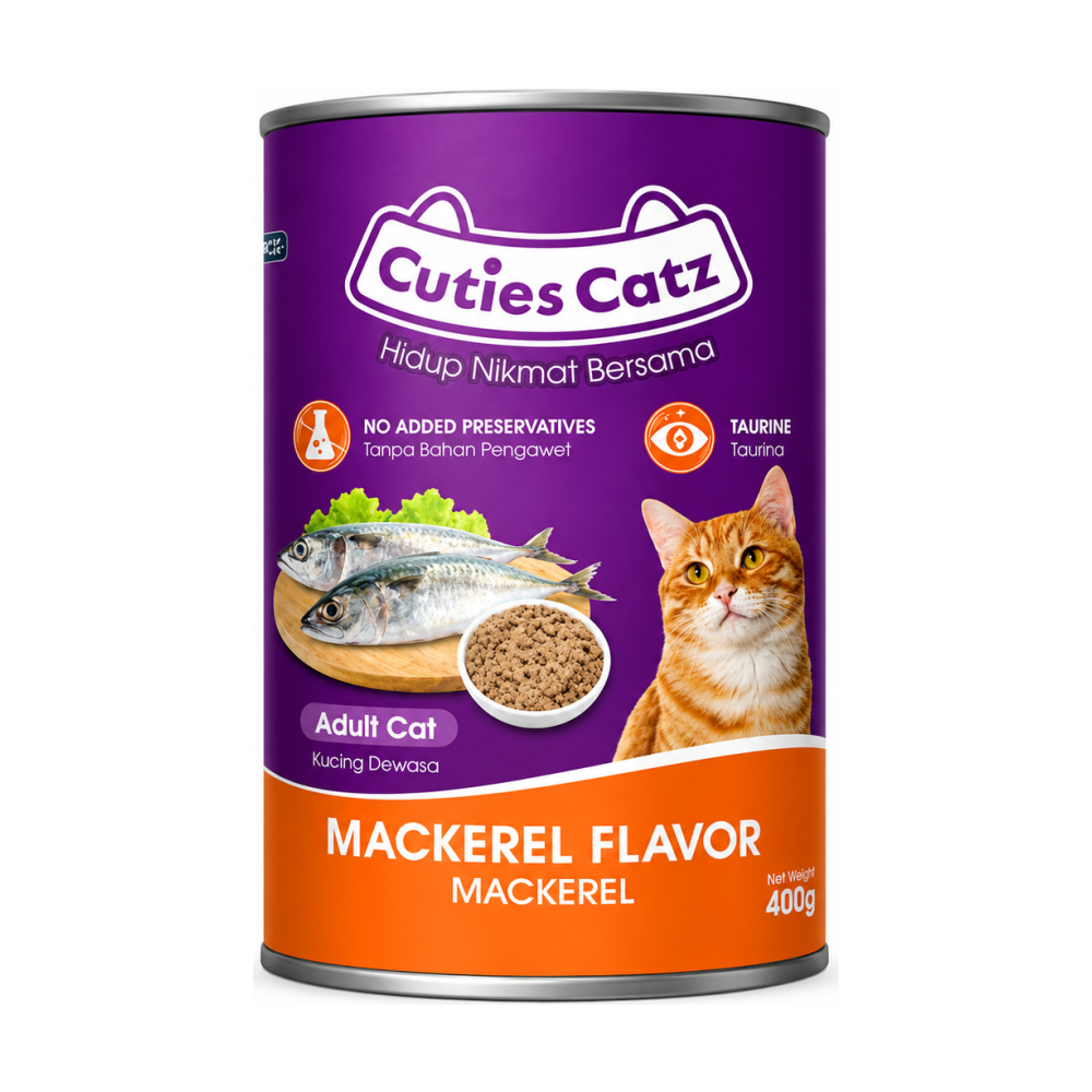 Cuties Catz Adult Wet Cat Food Can Mackerel Flavor – PCIN Premium Pet Food