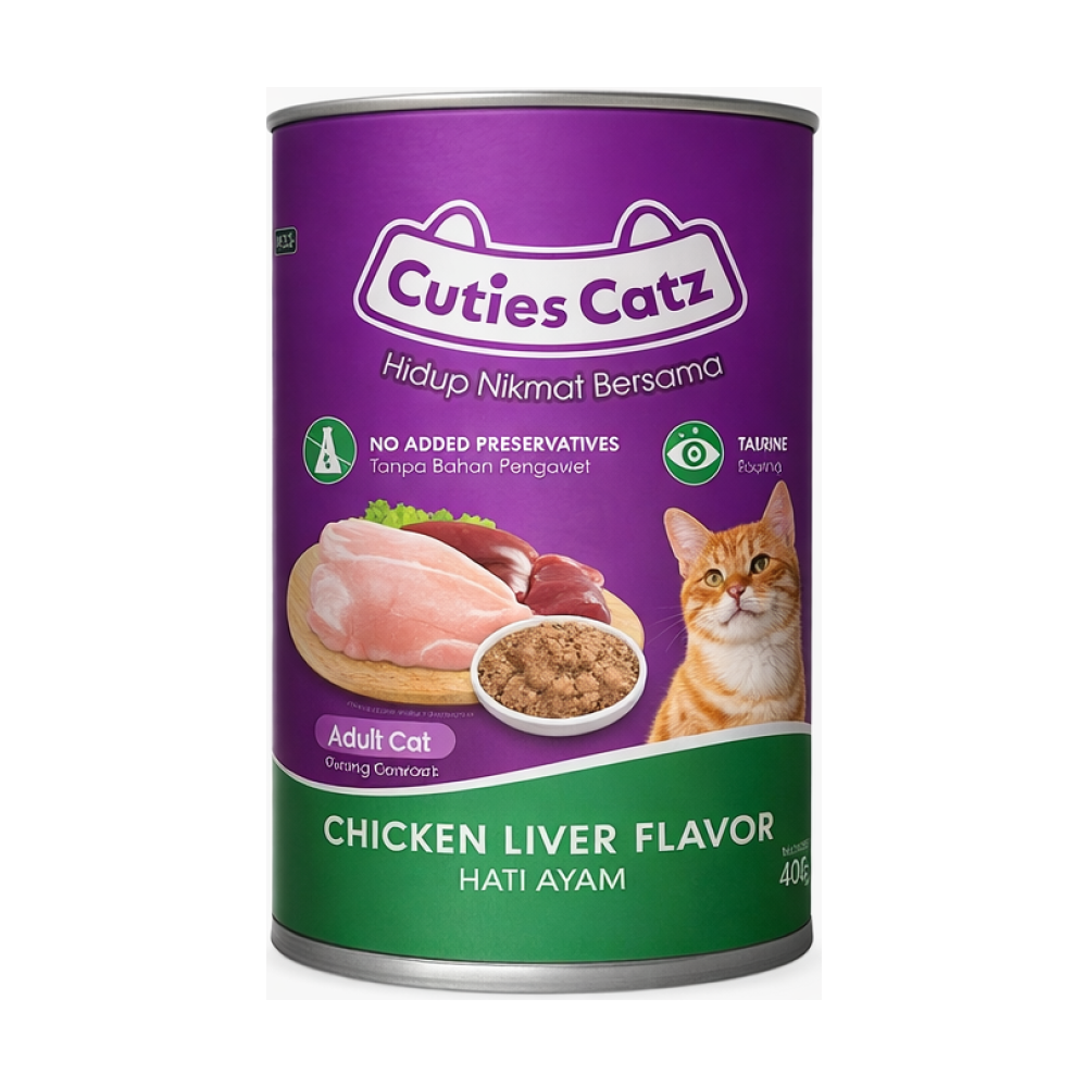 Cuties Catz Adult Wet Cat Food Can Chicken Liver Flavor – PCIN Premium Pet Food